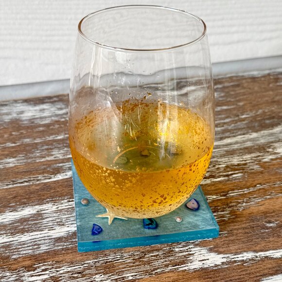 Starfish and Sea Shells Resin Drink Coasters Set of 4 Beach House Ocean Coastal - Picture 5 of 5